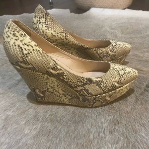 Loeffler Randall Snakeskin Wedges 8.5